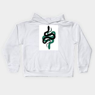 Black and green snakes (vertical) Kids Hoodie